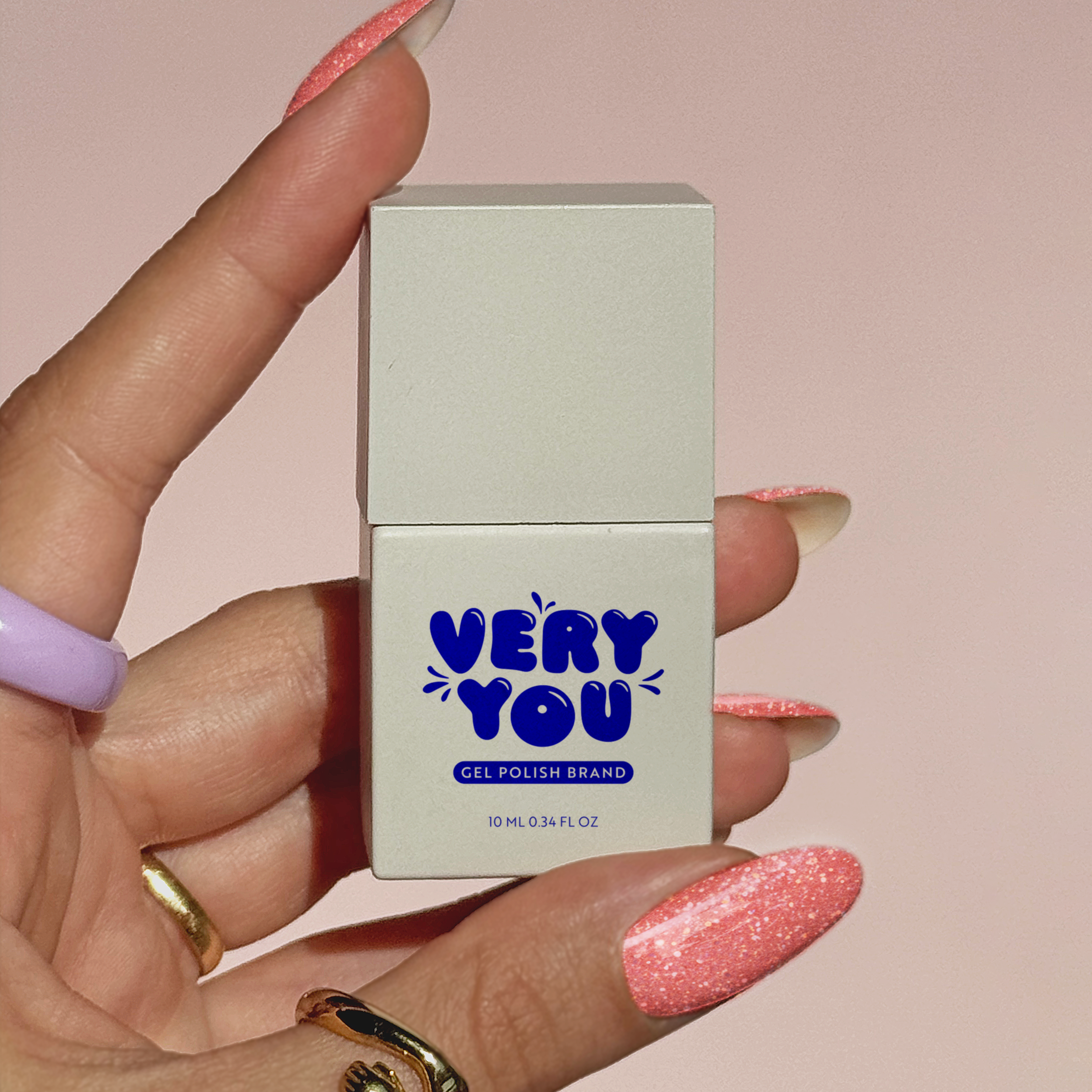 Gel Polish She’s Brave 033 | Peach Glitter