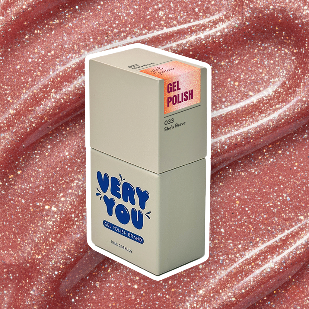 shes-brave-lakier-hybrydowy-gel-polish-brzoskwiniowy-brokat- peach-glitter-very-you