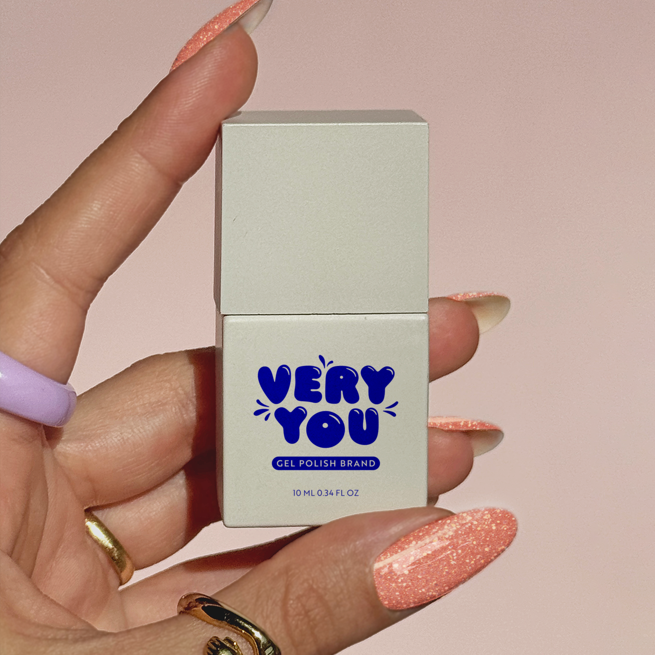 Gel Polish She’s Brave 033 | Peach Glitter